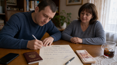 raspiska na dengi v dolg obrazec i blank 7907790b